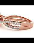 Inel de Logodnă din Aur 14k cu Moissanite Pavé în Formă De Spirală de 0.98 ct