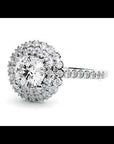 Inel de Logodnă din Aur 14k cu Moissanite Brilliant Duo Halo Pavé de 0.86 ct