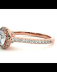 Inel de Logodnă Talisman din Aur 14k cu Diamante Create în Laborator Halo Pavé de 0.89 ct
