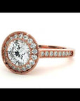 Inel de Logodnă din Aur 14k cu Moissanite Brilliant Halo Pavé de 1.56 ct