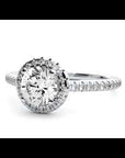 Inel de Logodnă cu Moissanite Brilliant Rotund Halo Pavé de 1.12 ct