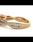 Inel de Logodnă Regal din Aur 14k cu Trei Moissanite Pavè de 1.35 ct