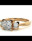 Inel de Logodnă din Aur 14k Cu Trei Moissanite Tăietură Prințesă de 1.00 ct