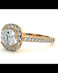 Inel de Logodnă Retro Halo Pavé din Aur 14k cu Moissanite de 1.50 ct