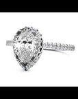 Inel de Logodnă Pavé cu Diamante Naturale Pară Fațetată de 1.26 ct