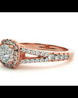 Inel de Logodnă Princess Pavé din Aur 14k cu Moissanite de 0.98 ct