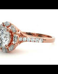 Inel de Logodnă din Aur 14k cu Diamante Naturale Halo Etern Pavé de 1.34 ct