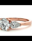 Inel de Logodnă Hélène din Aur 14k cu Trei Moissanite de 2.18 ct