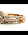 Inel de Logodnă Triplu Halo cu Diamante Naturale Pavè 0.88 ct