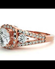 Inel De Logodnă Brillance de Lune cu Moissanite Pavé de 1.07 ct