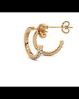 Cercei Hoop din Aur 14k Cu Diamante Naturale de 0.70 ct