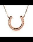 Lanț din Aur 14k cu Pandantiv Lucky Horseshoe cu Diamante Naturale de 0.26 ct