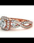 Inel de Logodnă Retro din Aur 14k cu Diamante Naturale Brilliant Halo Pavé de 1.06 ct