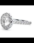 Inel de Logodnă Brilliant Rotund Halo Pavé cu Moissanite de 1.60 ct