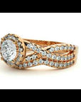Inel de Logodnă din Aur 14k cu Moissanite Pavé in Formă De Spirală de 1.04 ct