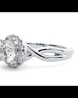 Inel de Logodnă din Aur 14k cu Moissanite Halo Împletit Etern de 0.96 ct
