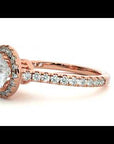 Inel de Logodnă din Aur 14k cu Diamante Create în Laborator Brilliant Halo Pavé de 1.58 ct