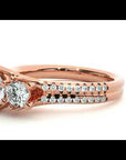 Inel de Logodnă Solitaire Pavè din Aur 14k cu Moissanite de 0.90 ct