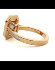 Inel Tăietură Smarald si Cadru Halo cu Diamante Create în Laborator de 0.91 ct