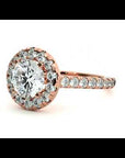Inel de Logodnă Brilliant Rotund Halo Pavé din Aur 14k cu Moissanite de 1.60 ct
