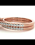 Inel de Logodnă din Aur 14k cu Diamante Create în Laborator Halo Etern Pavé de 1.15 ct