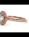 Inel de Logodnă Pinnacle cu Moissanite Halo Pavé de 1.03 ct