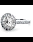 Inel de Logodnă din Aur 14k cu Diamante Create în Laborator Brilliant Halo Pavé de 1.56 ct