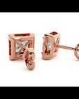 Cercei din Aur 14k cu Diamante Create în Laborator In Formă de Prințesă cu Ramă Halo de 2.15 ct