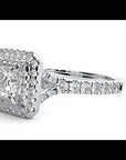 Inel Tăietură Princess Si Cadru Halo cu Moissanite de 0.95 ct