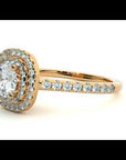 Inel De Logodnă din Aur 14k Cu Diamante Naturale Tăietură Rotundă In Halo 0.90 ct