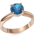 Inel de Logodnă Solitaire Heritage din Aur 14k cu Safir Creat în Laborator de 1 ct