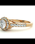 Inel de Logodnă Radiance din Aur 14k cu Moissanite Halo Pavé de 0.98 ct
