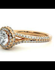 Inel de Logodnă Twilight din Aur 14k cu Moissanite Halo Pavé de 1.07 ct