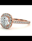 Inel de Logodnă Retro Halo Pavé din Aur 14k cu Moissanite de 1.50 ct