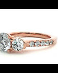 Inel de Logodnă din Aur 14k cu Trei Moissanite Pavè de 1.54 ct