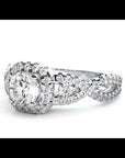 Inel de Logodnă Retro din Aur 14k cu Moissanite Brilliant Halo Pavé de 1.06 ct
