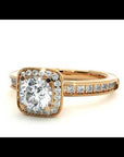Inel de Logodnă Aspen din Aur 14k cu Moissanite Brilliant Halo Pavé de 0.92 ct
