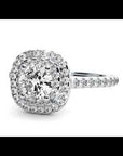 Inel De Logodnă din Aur 14k Cu Moissanite Tăietură Rotundă In Halo 0.90 ct