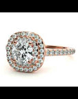 Inel De Logodnă din Aur 14k Cu Diamante Create în Laborator Tăietură Rotundă In Halo 0.90 ct