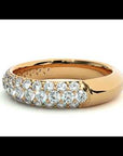 Inel Triplu Micro Pavé din Aur 14k cu Diamante Naturale de 0.90 ct