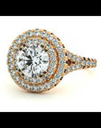 Inel de Logodnă Brilliant Rotund Halo Pavé cu Diamante Create în Laborator de 1.32 ct