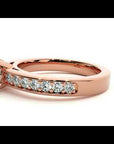 Inel de Logodnă din Aur 14k cu Diamante Create în Laborator Solitaire Etern Pavé de 0.95 ct
