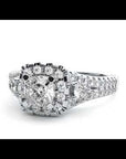 Inel de Logodnă Vintage Pavé Halo din Aur 14k cu Moissanite de 0.87 ct