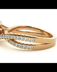 Inel de Logodnă din Aur 14k cu Moissanite Pavé în Formă De Spirală de 0.98 ct