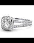 Inel de Logodnă Duo Halo Pavé din Aur 14k cu Moissanite de 1.01 ct