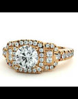 Inel de Logodnă Vintage Pavé Halo din Aur 14k cu Moissanite de 1.21 ct