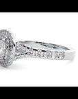 Inel Tăietură Princess Si Cadru Halo din Aur 14k cu Diamante Naturale de 1.08 ct