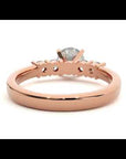 Inel de Logodnă din Aur 14k cu Moissanite Solitaire Etern Pavé de 0.59 ct