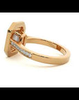 Inel Tăietură Smarald si Cadru Halo din Aur 14k cu Diamante Naturale de 0.91 ct