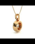 Lanț din Aur 14k cu Pandantiv Rotund Brilliant cu Diamant Natural Halo de 1.51 ct